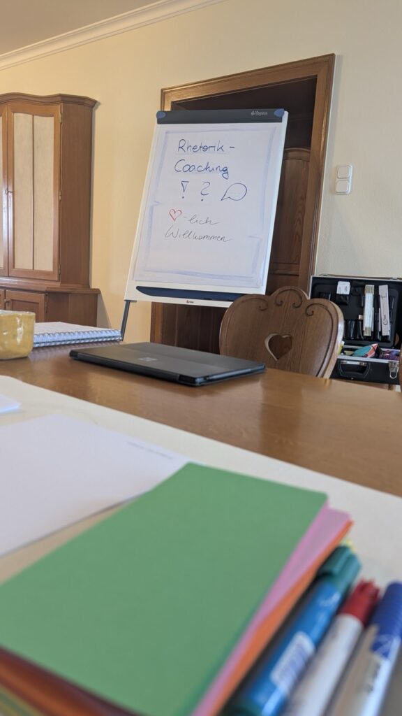 Flipchart zum Thema Rhetorik-Coaching